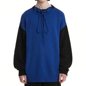 Trunk Project Wool Cashmere Ruffled Neck Knit Sweater Unisex XS Oversized